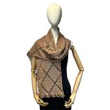 Uretti - Necla 4345 El Örgüsü Koton İp Atkı/Kaşkol - 185 cm x 31 cm - Kahverengi