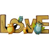 Uretti - Okay 5711 7970 Love Yazılı Baykuş Figürlü Biblo - 2’li Set