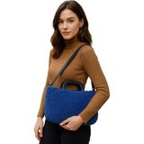 Uretti - Öznur 7392 0744 El Örgüsü Puffy Ip Kadın Omuz Çantası / 22 cm x 39 cm - 22 x 39 cm - Lacivert