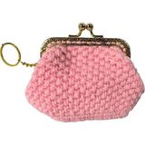 Uretti - Öznur 7392 8169 El Örgüsü Pembe Renk Mini Bozuk Para Cüzdanı