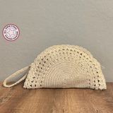 Uretti - Sefa 4419 El Yapımı Makrome İp Clutch Çanta - Bej
