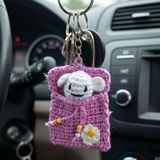 Uretti - Sibel 2453 1315 El Yapımı Pembe Keseli Ayıcık Örgü Mini Anahtarlık