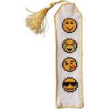 Uretti - Sibel 2453 6623 El Yapımı Eğlenceli Emoji Kanaviçe Kitap Ayracı - Karışık-Çok Renkli - Ayraç - 6x21