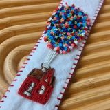 Uretti - Sümeyra 5450 9665 El Yapımı Nakış Işlemeli Keçe Kitap Ayracı - Kırmızı - Ayraç - 20x14