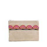 Uretti - Sümeyya 2589 0773 El Yapımı Etnik Hint İşi Şerit Motifli Clutch Çanta