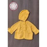 Uretti - Talia 8659 1599 El Örgüsü Kız Çocuk Sarı Hırka ve Şapka Takım - 2 Yaş