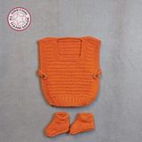 Uretti - Talia 8659 2067 El Örgüsü Erkek Çocuk Kiremit Rengi Süveter - Patik Set - 12-18 Ay