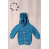 Uretti - Talia 8659 7872 El Örgüsü Mavi Kapüşonlu Erkek Çocuk Hırka - 2/3 Yaş