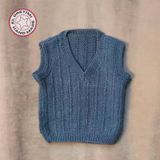 Uretti - Talia 8659 8748 El Örgüsü Mavi Erkek Çocuk Süveter - 2 Yaş