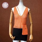 Uretti - Talia 8659 9606 El Yapımı Yazlık Jakarlı Koton Bluz Ve Çanta Set - M
