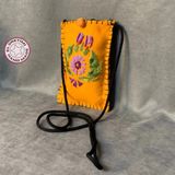 Uretti - Tülin 3528 El Yapımı Nakış Işlemeli Keçe Çapraz Çanta - Turuncu - Boy: 20 cm En: 14 cm