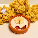 Uretti - Zekiye 1389 El Yapımı Papatya Desenli Ahşap Fitilli Kokulu Soya Mum 11CM - Beyaz