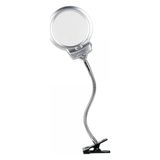 Urfakent -2.5X130 mm 5X24 mm LED Aydınlatmalı Büyüteç,masa Üstü Metal Hortum MANDALLI-MG15124-C