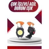 Urfakent 7 Modlu Mini LED Lamba Anahtarlık USB Şarjlı Kamp Için Taşınabilir