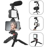 Urfakent Akıllı Telefon Vlog Kiti Tripod Mini Mikrofonlu Telefon Tutucu