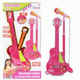 Urfakent Elektronik Ayaklı Mikrofonlu Pembe Gitar