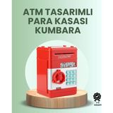Urfakent Kırmızı Atm Kasa Tipi Para Biriktirme Kumbarası