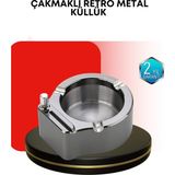 Urfakent Paslanmaz Çakmaklı Küllük Modern Masa Üstü Aksesuar