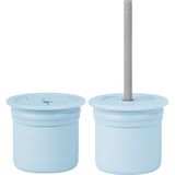 Urfakent Pipetli Silikon Bardak Seti Mineral Blue / Powder Grey