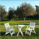 Ürgüp Pamukkale Bahçe Balkon Seti: 60Cm Masa + 2 Adet Sandalye Katlanır Ahşap Takım