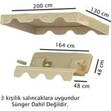 Urla 3 kişilik Salıncak Minderi Yedek Bahçe Salıncağı Minderi Süngersiz Kılıf