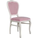 Urla Beyaz-Pembe Kayın Ahşap Mutfak Sandalyesi