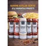Urla Çiftlik Gurme Soslar Serisi 5'li Paket (Sriracha-Sweet Chili-Hot Chili-Barbekü-Sarımsaklı Mayonez) - 2,5 lt