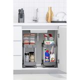 Urlove 2 Adet Gri 2 Katlı Tekerlekli Düzenleyici Mutfak ve Banyo Rafı