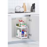 Urlove Beyaz 2 Katlı Düzenleyici Mutfak ve Banyo Rafı Kahve Köşesi Baharatlık ORH-H001-2T-WHT-STN