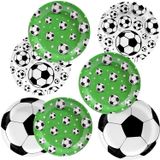 UROINEPA Futbol parti dekorasyon malzemeleri 60 adet futbol plakaları futbol doğum günü tatlı yemek tabakları tek kullanımlık futbol temalı parti iyilik süslemeleri erkek bebek duş