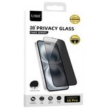 URR Apple iPhone 16 Pro ile Uyumlu Fans Series Premium Hayalet Cam Ekran Koruyucu, 28° Gizlilik, Siyah