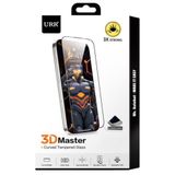 URR Apple iPhone 16 Pro Max ile Uyumlu 3D Master Curved Tempered Glass Ekran Koruyucu, HD Cam, Siyah