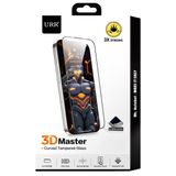URR Apple iPhone 17 Air ile Uyumlu 3D Master Curved Tempered Glass Ekran Koruyucu, HD Cam, Siyah