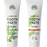 Urtekram Çay Ağacı 2'li Diş Macunu 75 ml + Aloe Vera Aromalı Tam Koruma Organik 75 ml Diş Macunu