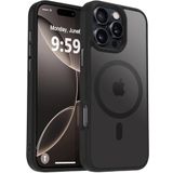 URUCHI Güçlü Manyetik iPhone 16e / 17e Telefon Kılıfı, [Mag-Safe ile Uyumlu] [Askeri Düzey Düşme Koruması] [Güçlü Silikon Kenarlar] İnce Yarı Saydam Mat Koruyucu Kılıf, Siyah