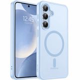 URUCHI Güçlü Manyetik Telefon Kılıfı, [Mag-Safe ile Uyumlu] [Askeri Düzey Düşme Koruması] [Güçlü Silikon Kenarlar] İnce Yarı Saydam Mat Koruyucu Kılıf (Açık Mavi, Samsung S25 FE)