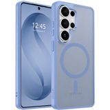 URUCHI Güçlü Manyetik Telefon Kılıfı, [Mag-Safe ile Uyumlu] [Askeri Düzey Düşme Koruması] [Güçlü Silikon Kenarlar] İnce Yarı Saydam Mat Koruyucu Kılıf (Açık Mavi, Samsung S25 Ultra)