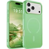 URUCHI Güçlü Manyetik Telefon Kılıfı, [Mag-Safe ile Uyumlu] [Askeri Düzey Düşme Koruması] [Güçlü Silikon Kenarlar] İnce Yarı Saydam Mat Koruyucu Kılıf (Açık Yeşil, iPhone 17 Pro Max)