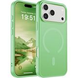 URUCHI Güçlü Manyetik Telefon Kılıfı, [Mag-Safe ile Uyumlu] [Askeri Düzey Düşme Koruması] [Güçlü Silikon Kenarlar] İnce Yarı Saydam Mat Koruyucu Kılıf (Açık Yeşil, iPhone 17 Pro Max)