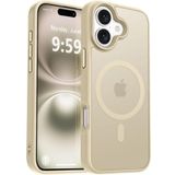 URUCHI Güçlü Manyetik Telefon Kılıfı, [Mag-Safe ile Uyumlu] [Askeri Düzey Düşme Koruması] [Güçlü Silikon Kenarlar] İnce Yarı Saydam Mat Koruyucu Kılıf (Bej, iPhone 16 6,1 inç)