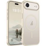 URUCHI Güçlü Manyetik Telefon Kılıfı, [Mag-Safe ile Uyumlu] [Askeri Düzey Düşme Koruması] [Güçlü Silikon Kenarlar] İnce Yarı Saydam Mat Koruyucu Kılıf (Bej, iPhone 17 Air)