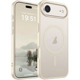 URUCHI Güçlü Manyetik Telefon Kılıfı, [Mag-Safe ile Uyumlu] [Askeri Düzey Düşme Koruması] [Güçlü Silikon Kenarlar] İnce Yarı Saydam Mat Koruyucu Kılıf (Bej, iPhone 17 Air)