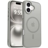 URUCHI Güçlü Manyetik Telefon Kılıfı, [Mag-Safe ile Uyumlu] [Askeri Düzey Düşme Koruması] [Güçlü Silikon Kenarlar] İnce Yarı Saydam Mat Koruyucu Kılıf (Gri, iPhone 16 6,1 inç)