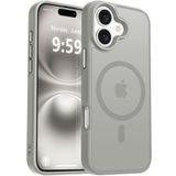 URUCHI Güçlü Manyetik Telefon Kılıfı, [Mag-Safe ile Uyumlu] [Askeri Düzey Düşme Koruması] [Güçlü Silikon Kenarlar] İnce Yarı Saydam Mat Koruyucu Kılıf (Gri, iPhone 16 6,1 inç)