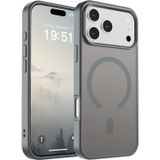 URUCHI Güçlü Manyetik Telefon Kılıfı, [Mag-Safe ile Uyumlu] [Askeri Düzey Düşme Koruması] [Güçlü Silikon Kenarlar] İnce Yarı Saydam Mat Koruyucu Kılıf (Gri, iPhone 17 Pro)