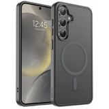 URUCHI Güçlü Manyetik Telefon Kılıfı, [Mag-Safe ile Uyumlu] [Askeri Düzey Düşme Koruması] [Güçlü Silikon Kenarlar] İnce Yarı Saydam Mat Koruyucu Kılıf (Gri, Samsung S25 FE)