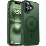 URUCHI Güçlü Manyetik Telefon Kılıfı, [Mag-Safe ile Uyumlu] [Askeri Düzey Düşme Koruması] [Güçlü Silikon Kenarlar] İnce Yarı Saydam Mat Koruyucu Kılıf (Koyu Yeşil, iPhone 16 6,1 inç)