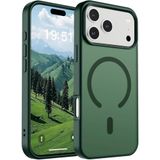 URUCHI Güçlü Manyetik Telefon Kılıfı, [Mag-Safe ile Uyumlu] [Askeri Düzey Düşme Koruması] [Güçlü Silikon Kenarlar] İnce Yarı Saydam Mat Koruyucu Kılıf (Koyu Yeşil, iPhone 17 Pro Max)