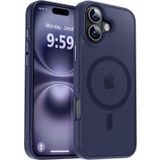 URUCHI Güçlü Manyetik Telefon Kılıfı, [Mag-Safe ile Uyumlu] [Askeri Düzey Düşme Koruması] [Güçlü Silikon Kenarlar] İnce Yarı Saydam Mat Koruyucu Kılıf (Lacivert, iPhone 16 6,1 inç)