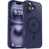 URUCHI Güçlü Manyetik Telefon Kılıfı, [Mag-Safe ile Uyumlu] [Askeri Düzey Düşme Koruması] [Güçlü Silikon Kenarlar] İnce Yarı Saydam Mat Koruyucu Kılıf (Lacivert, iPhone 16 6,1 inç)